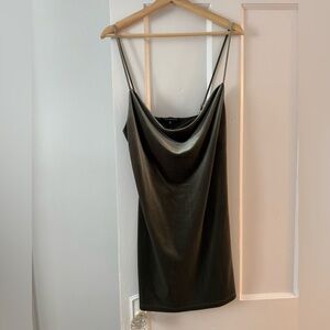 Olive Green Velvet Dynamite Dress